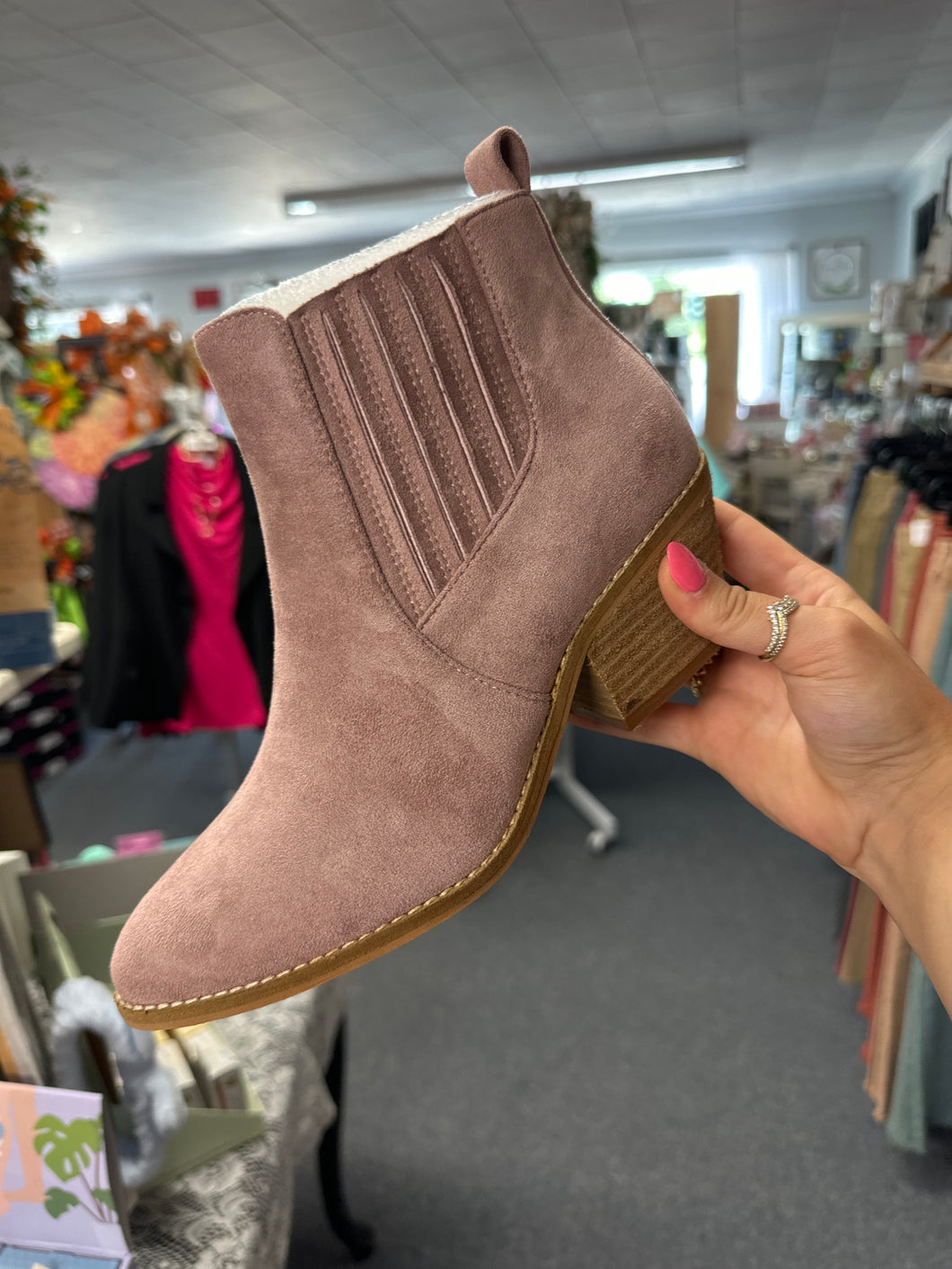 Blush Suede Potion Corky Booties