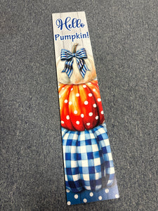 Gingham Pumpkin Stack Set - Vertical PVC Sign