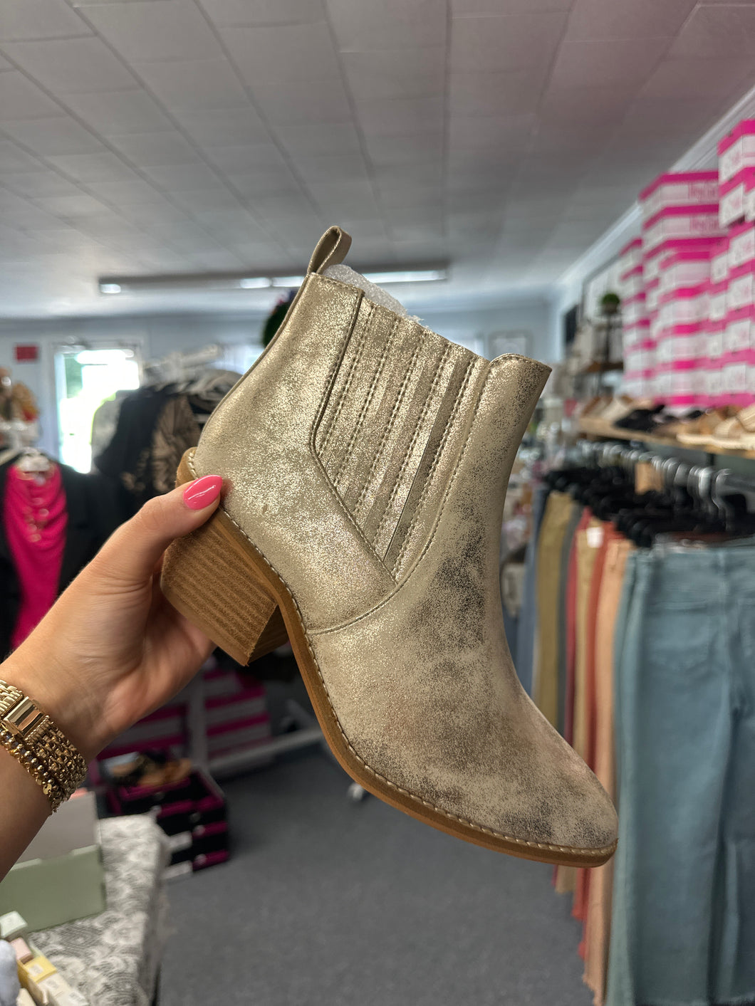 Gold Metallic Potion Corky Booties