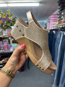 Champagne Crystals Carley Corky Heels