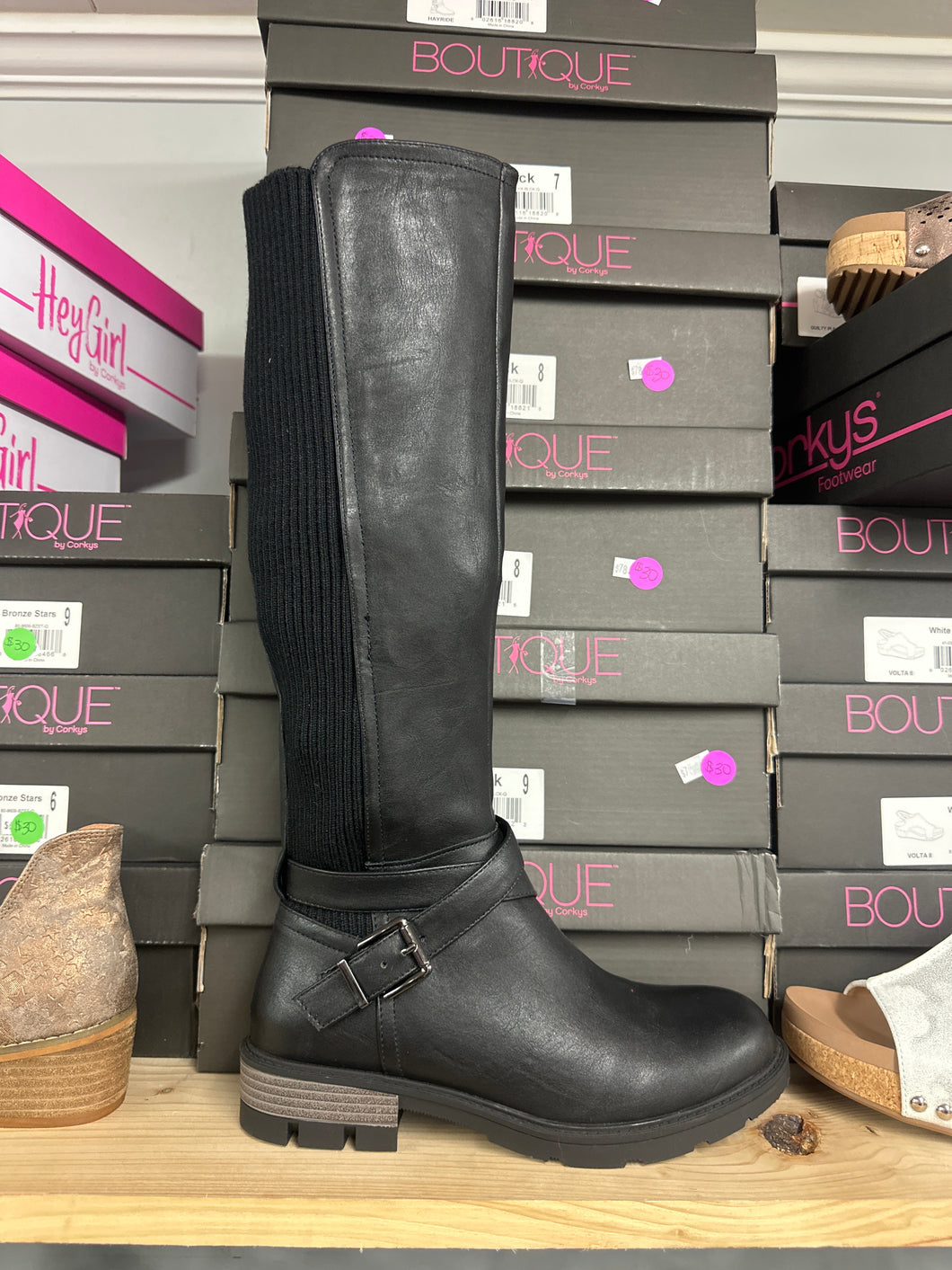 Black Hayride Corky Tall Boots