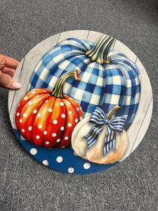 Gingham Pumpkin Stack Set - Stepping Stone
