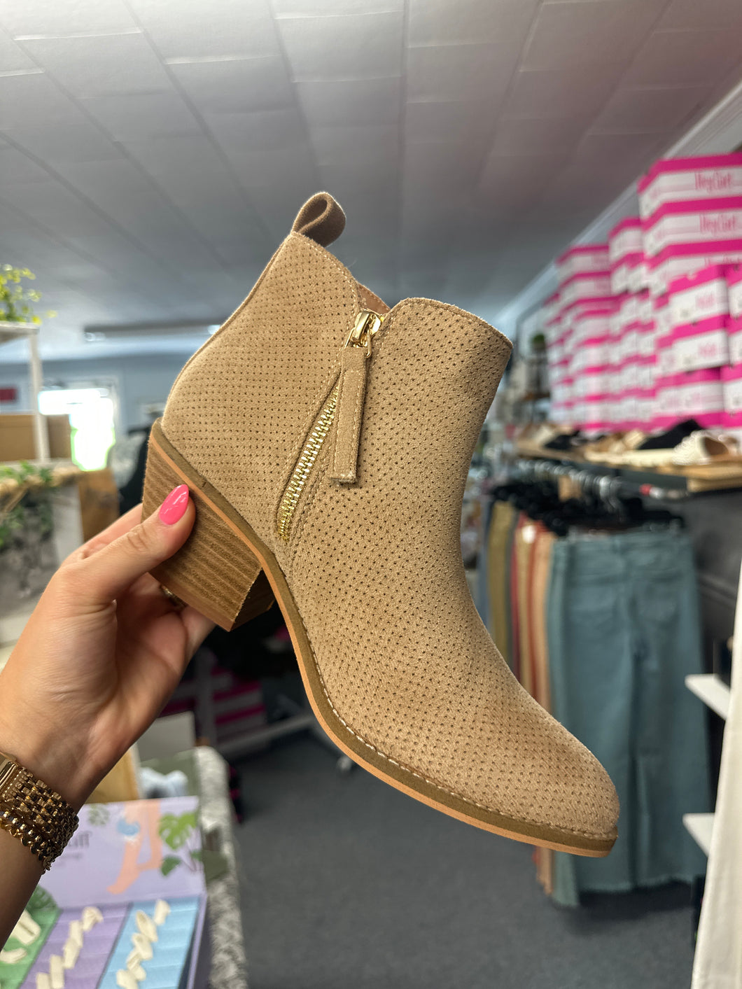 Sand Suede Spooktacular Corky Booties