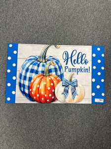 Gingham Pumpkin Stack Set - Large Mat Insert