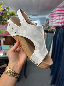 White Metallic Volta II Corky Heels