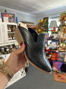 Black Saloon Mule Heels