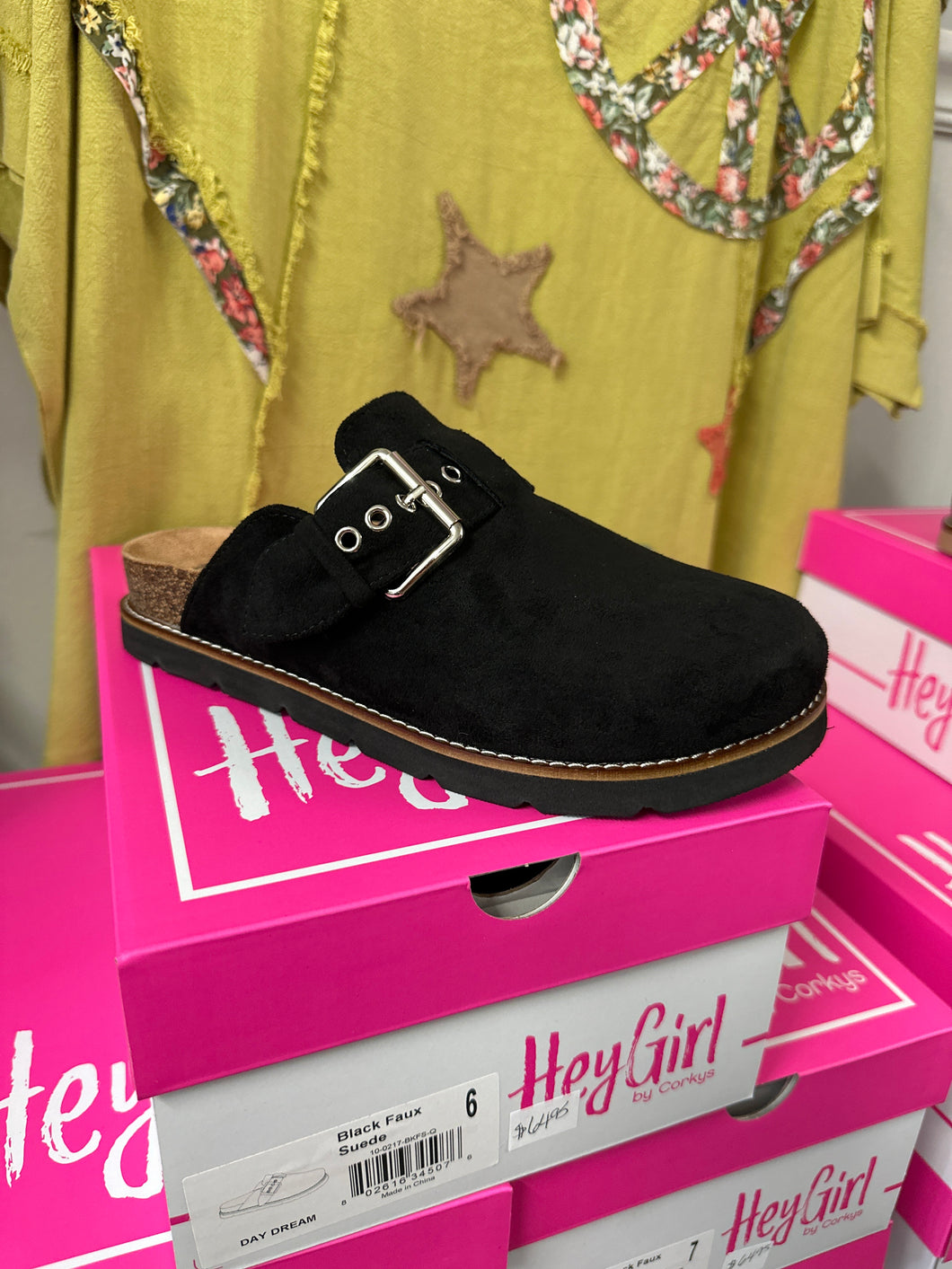 Black Faux Suede Day Dream Clogs