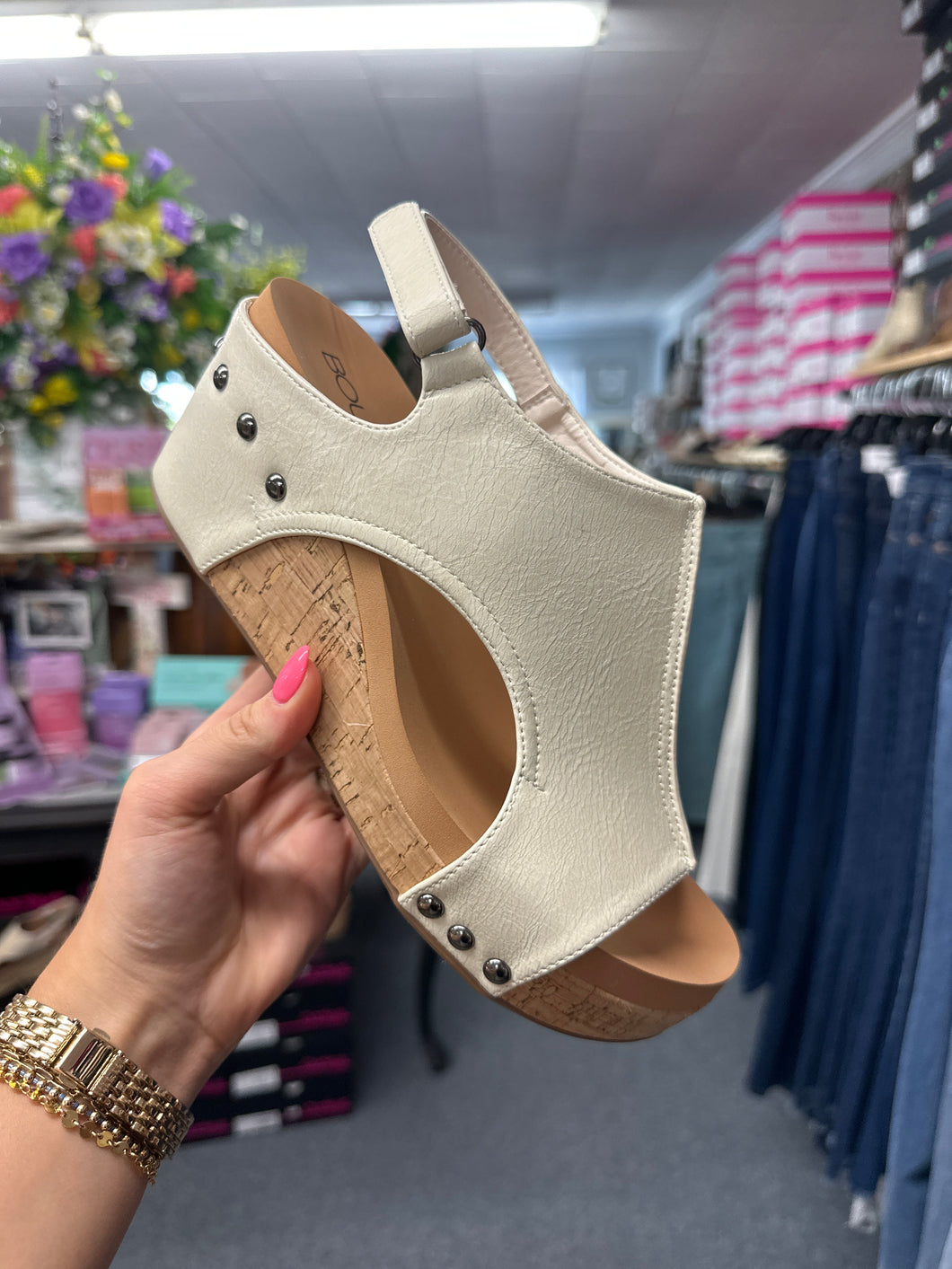 Cream Carley Corky Heels