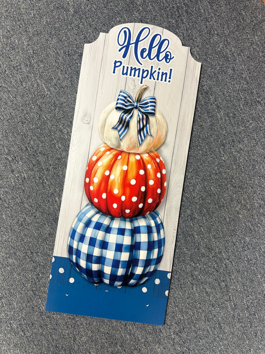 Gingham Pumpkin Stack Set - YarDecor