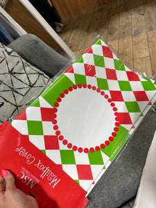 Red and Green Checkered Christmas Mailbox Cover