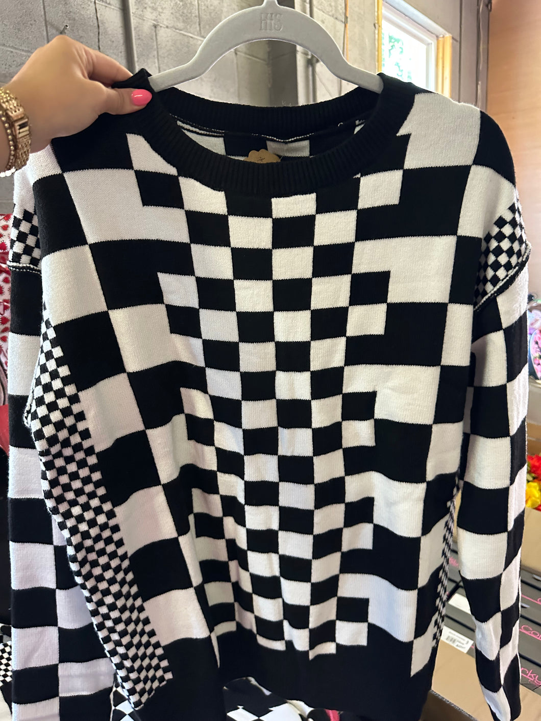 Checkered Cassie Sweater