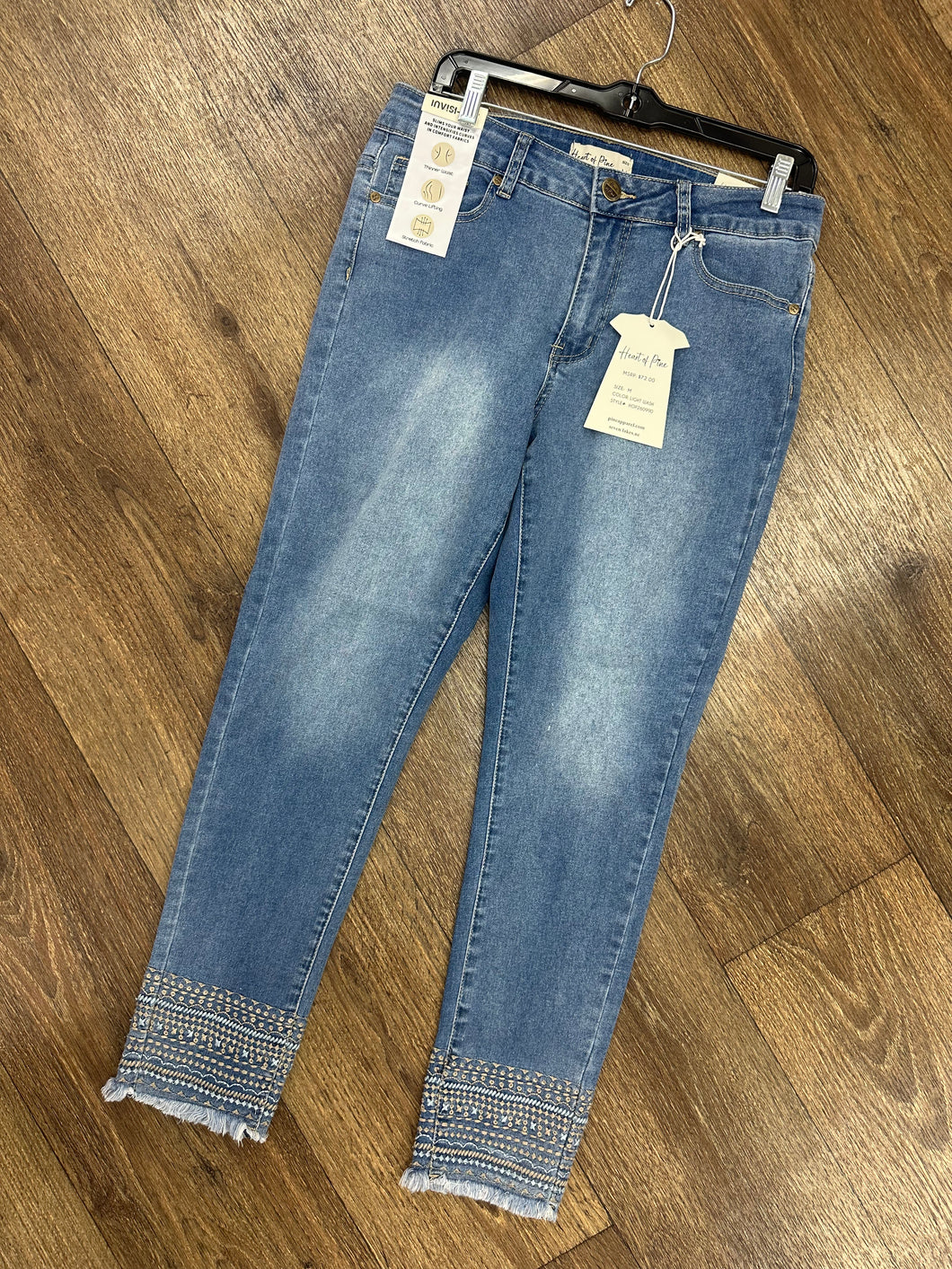 Embroidered Light Wash Jeans