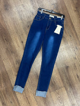 Load image into Gallery viewer, Dark Wash Cuffed Skinny Jeans