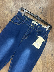 Dark Wash Cuffed Skinny Jeans
