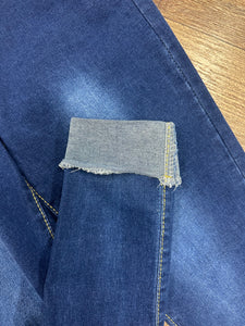 Dark Wash Cuffed Skinny Jeans