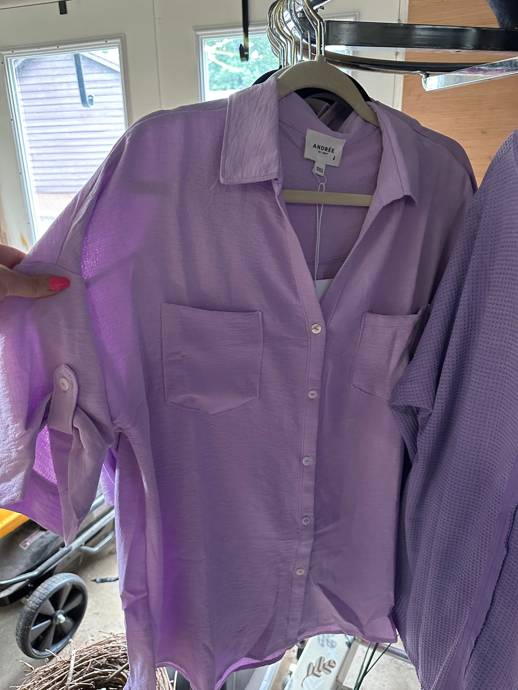 Purple Classy Buttoned Top