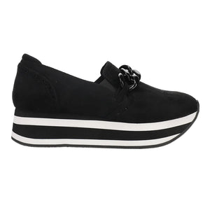 Black So What Corky Platform Slip On Loafers
