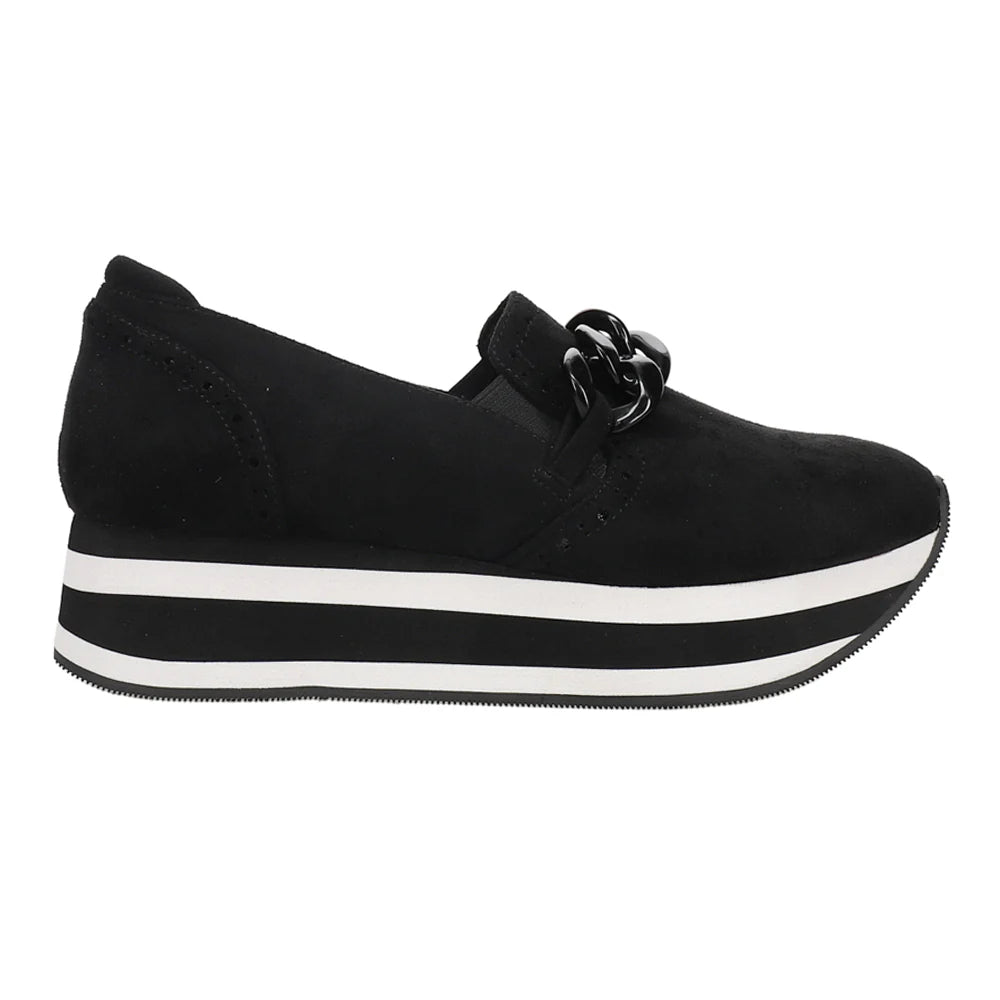 Black So What Corky Platform Slip On Loafers